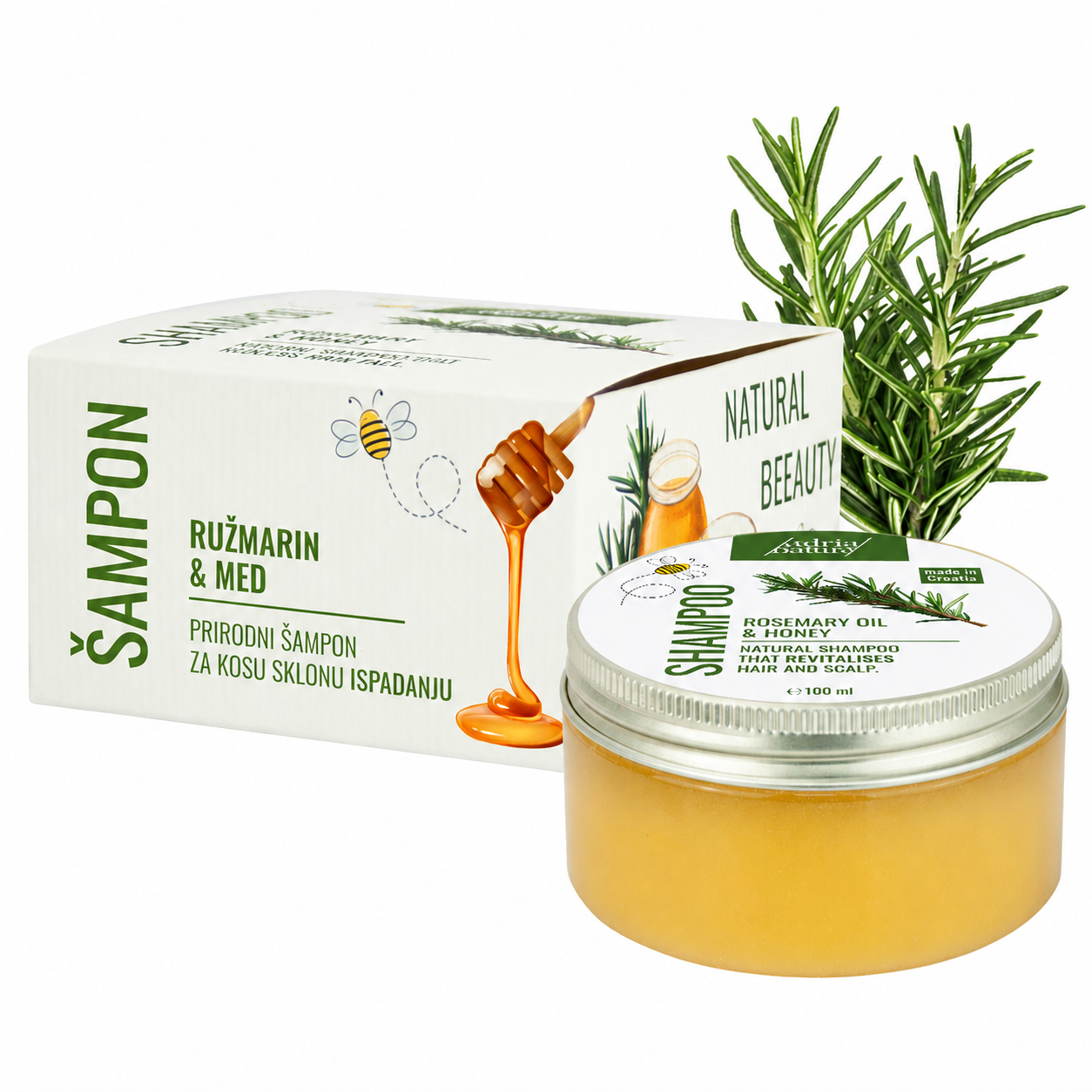 Šampon na bazi meda Ružmarin, 100ml