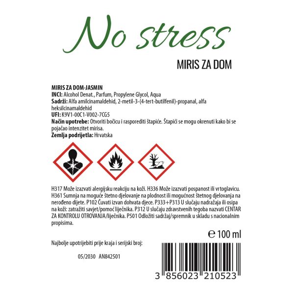 Jasmine Antistress Home Fragrance, 100ml - Image 2